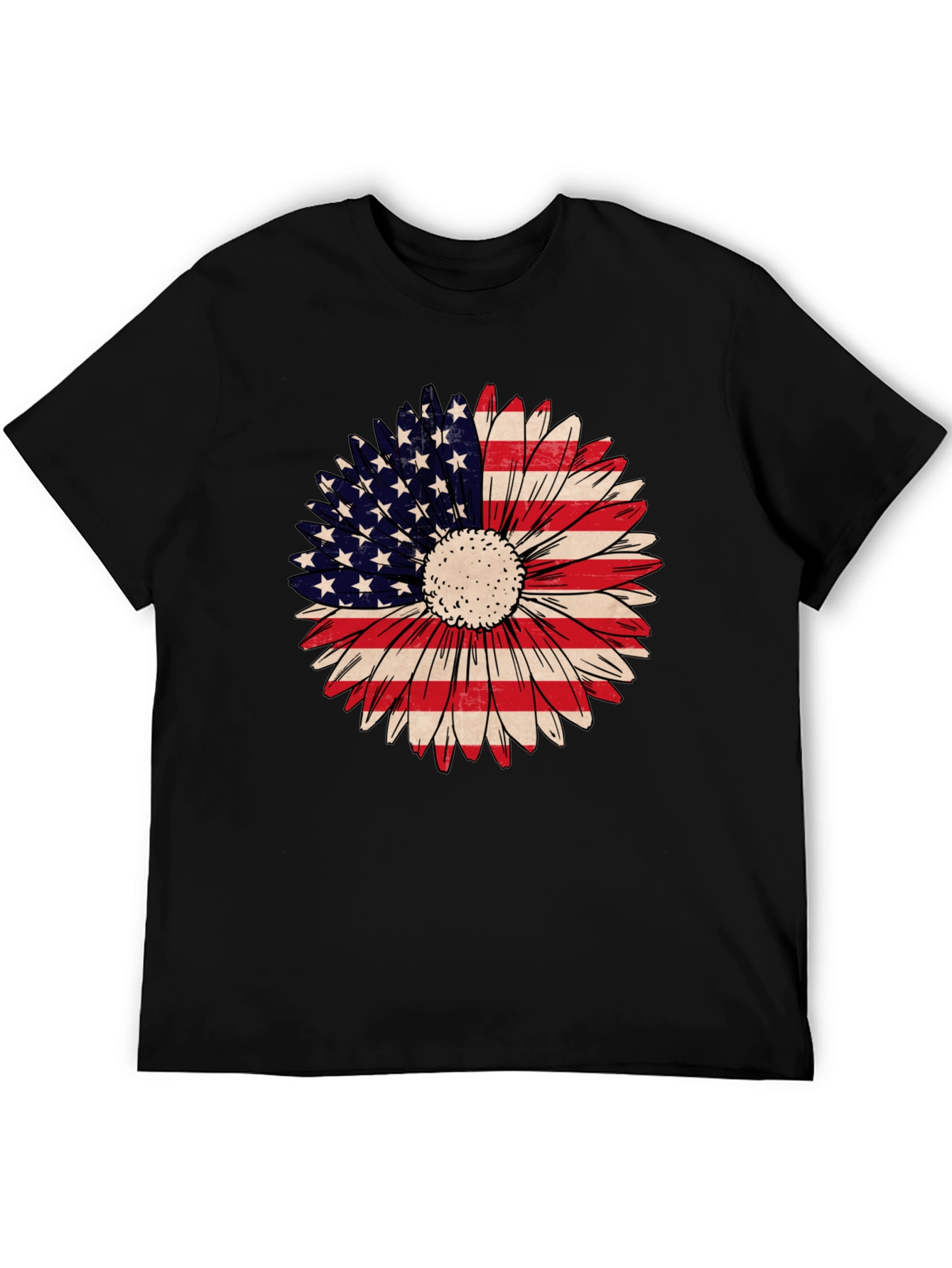 American Flag Sunflower Graphic Tee