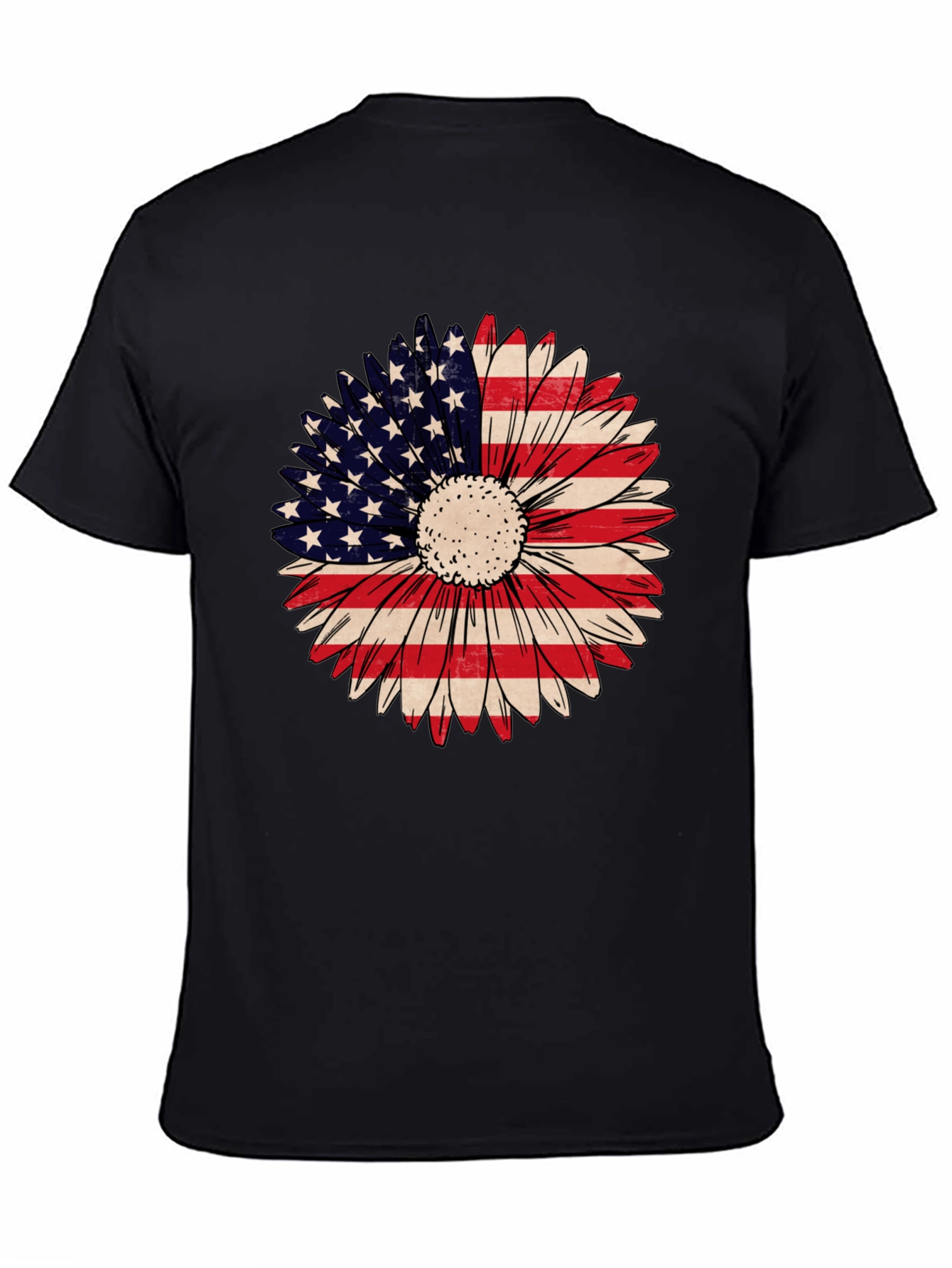 American Flag Sunflower Graphic Tee