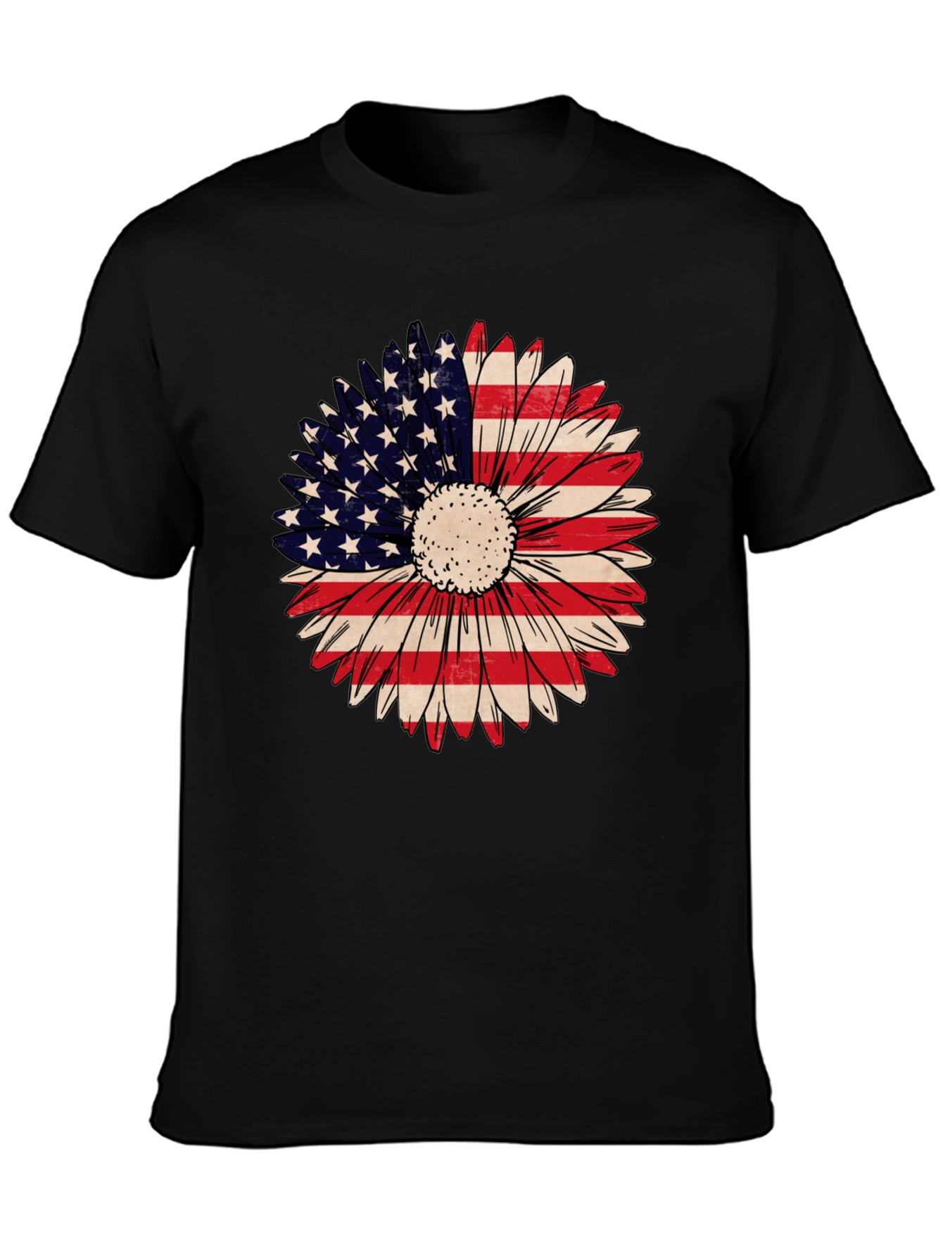 American Flag Sunflower Graphic Tee