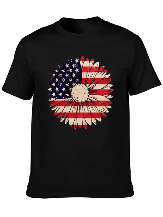 American Flag Sunflower Graphic Tee