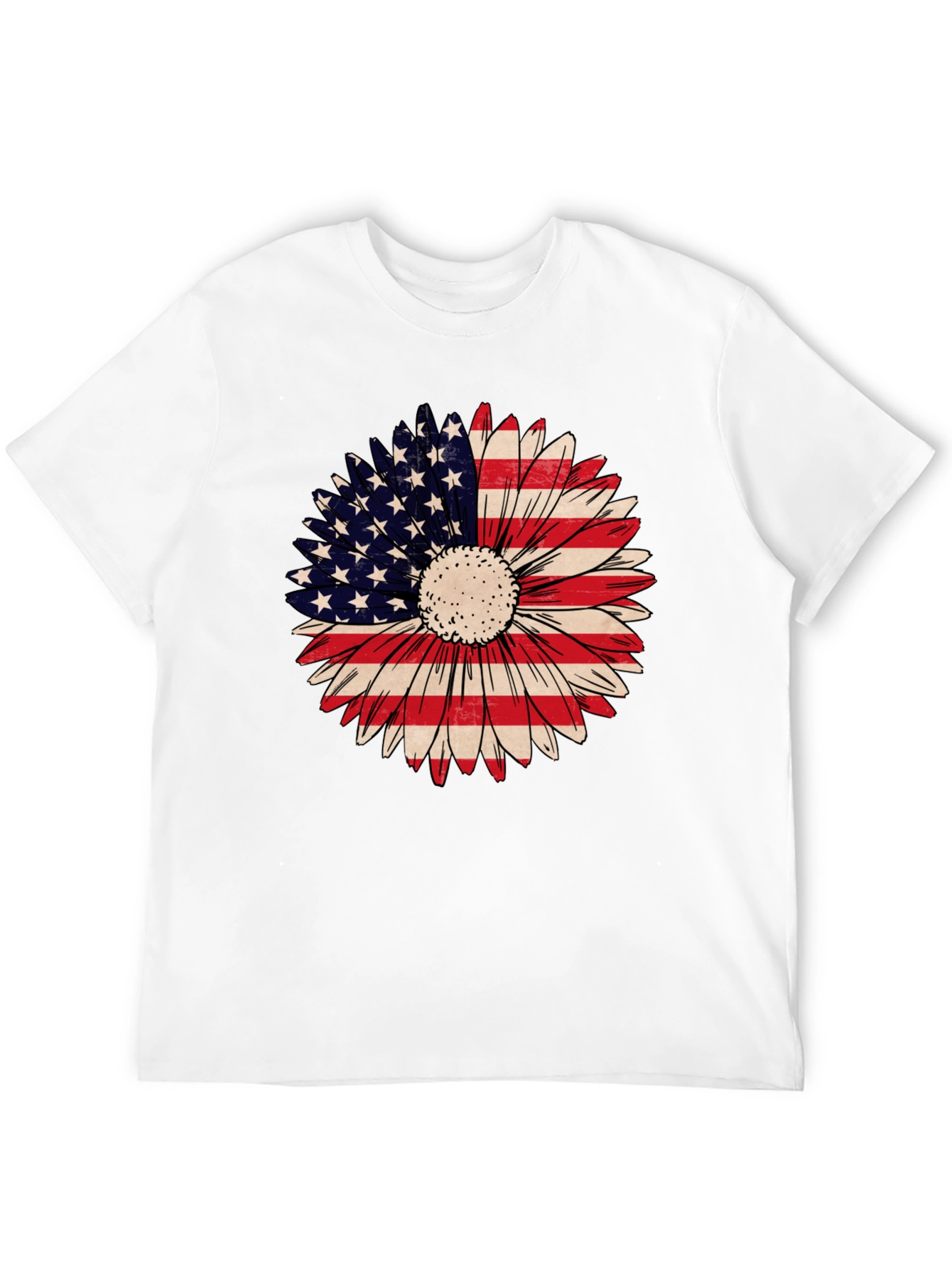 American Flag Sunflower Graphic Tee