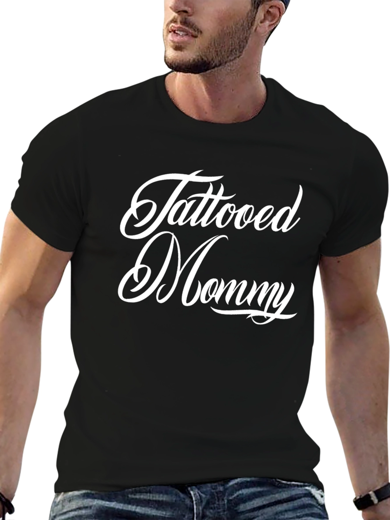 Tattooed Mommy Graphic Tee - Black Cotton T-Shirt