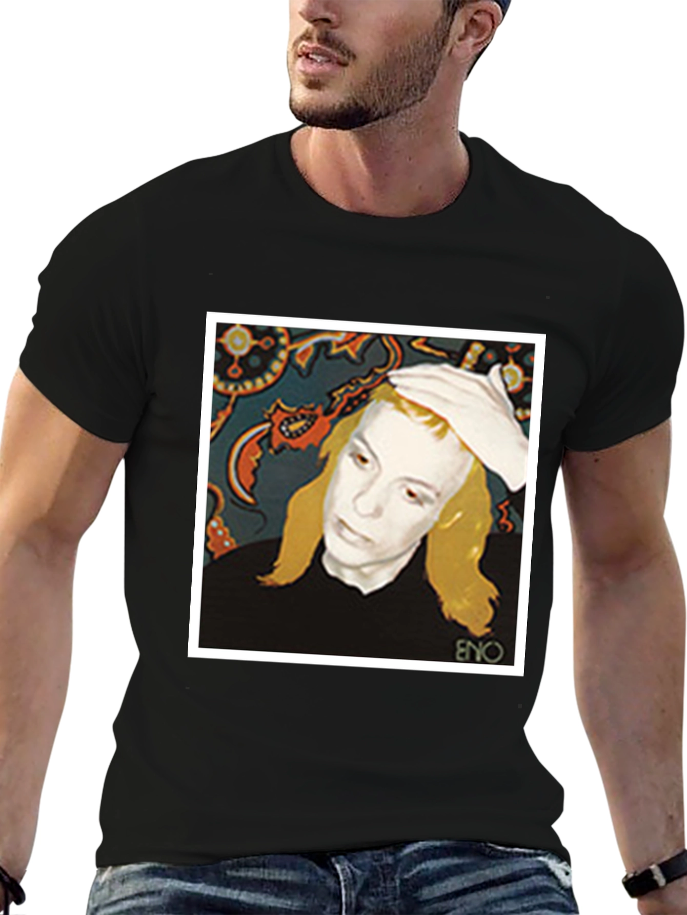 Eno Album Cover T-Shirt - Black Graphic Tee
