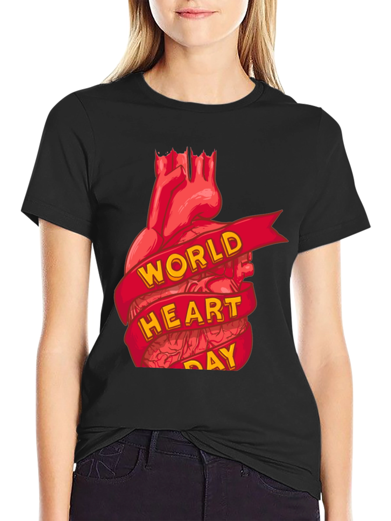 World Heart Day T-Shirt:  Anatomical Heart Tee