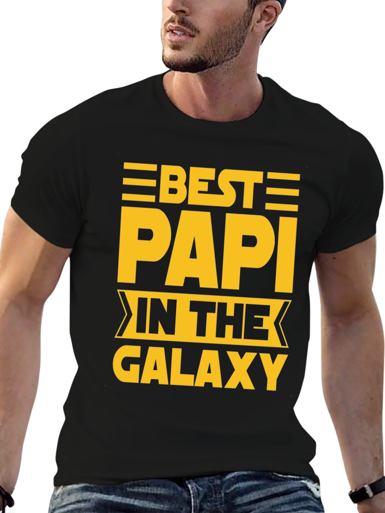 Best Papi in the Galaxy Black T-Shirt