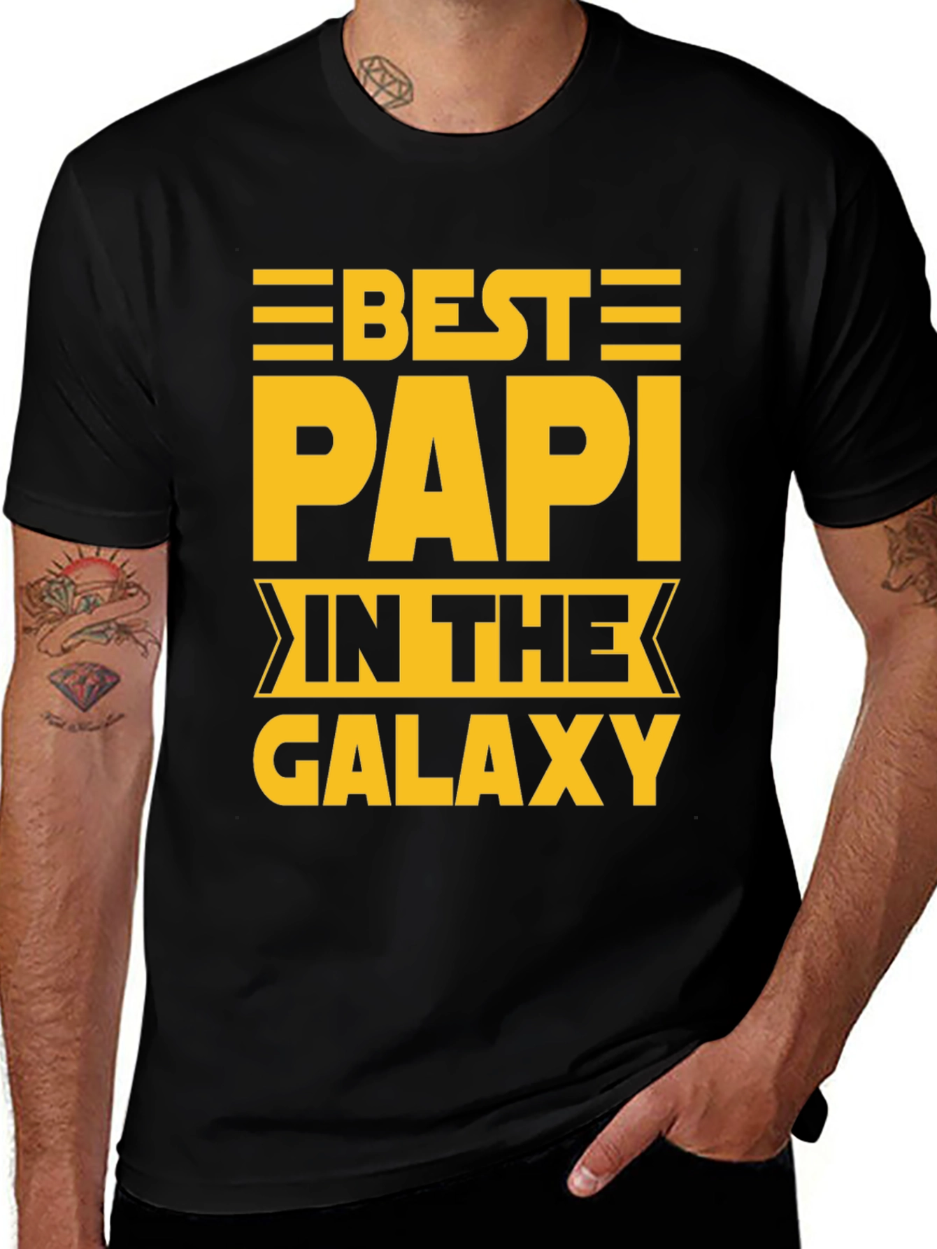 Best Papi in the Galaxy Black T-Shirt