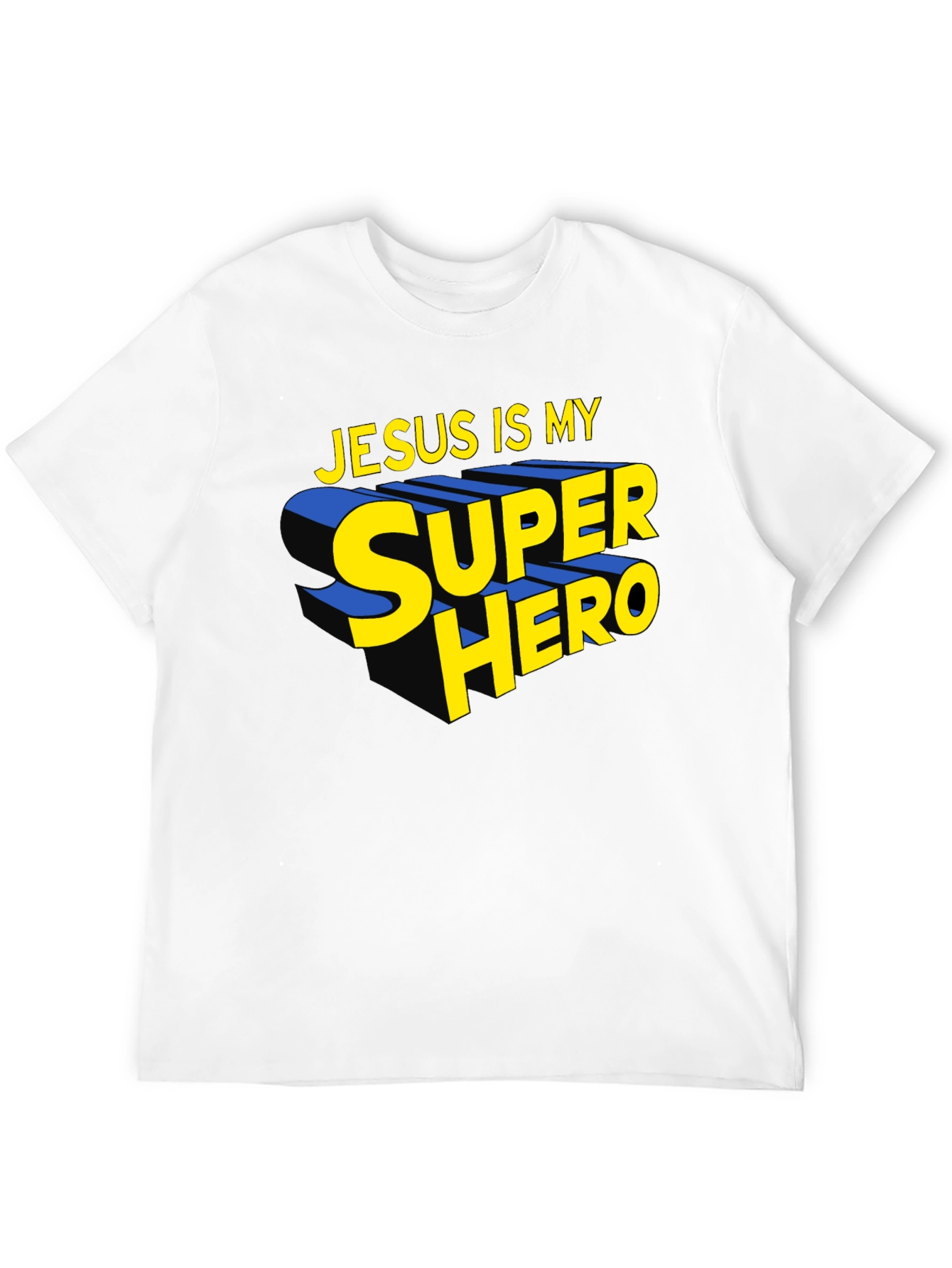 Jesus Is My Superhero Black Graphic Tee