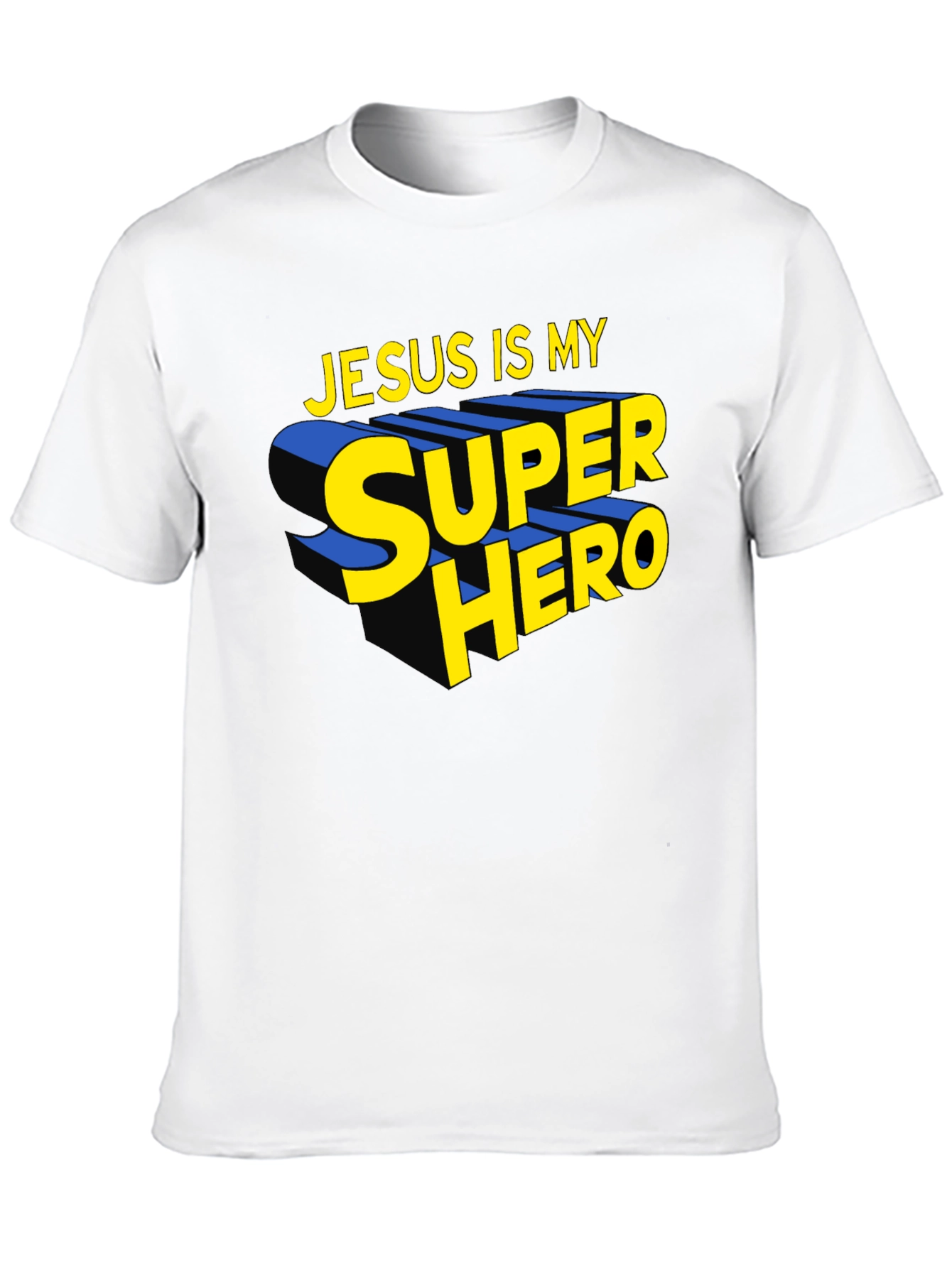 Jesus Is My Superhero Black Graphic Tee