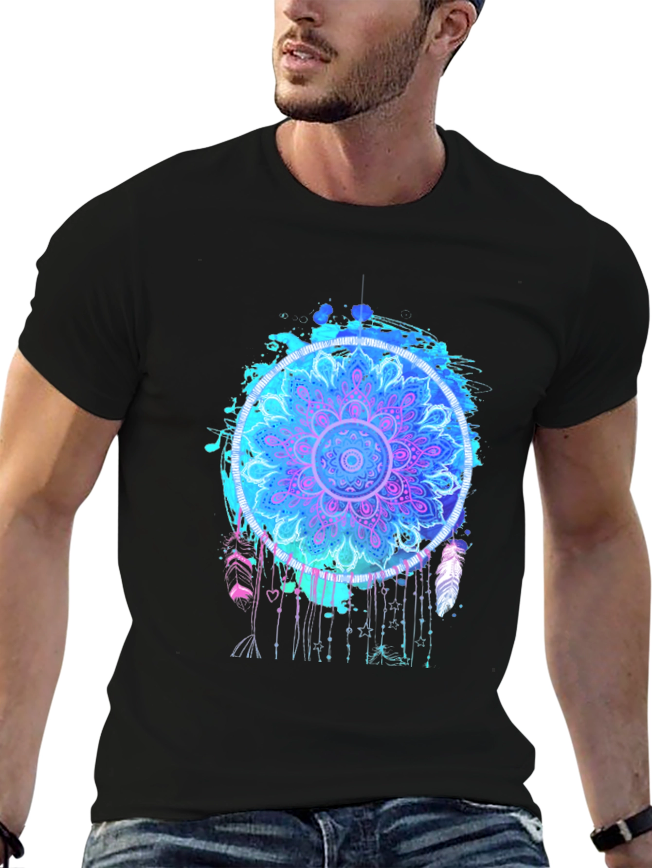 Mandala Dreamcatcher Graphic Tee - Stylish Mens T-Shirt