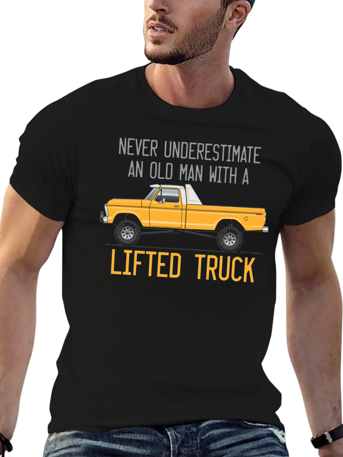 Old Man Lifted Truck Graphic Tee