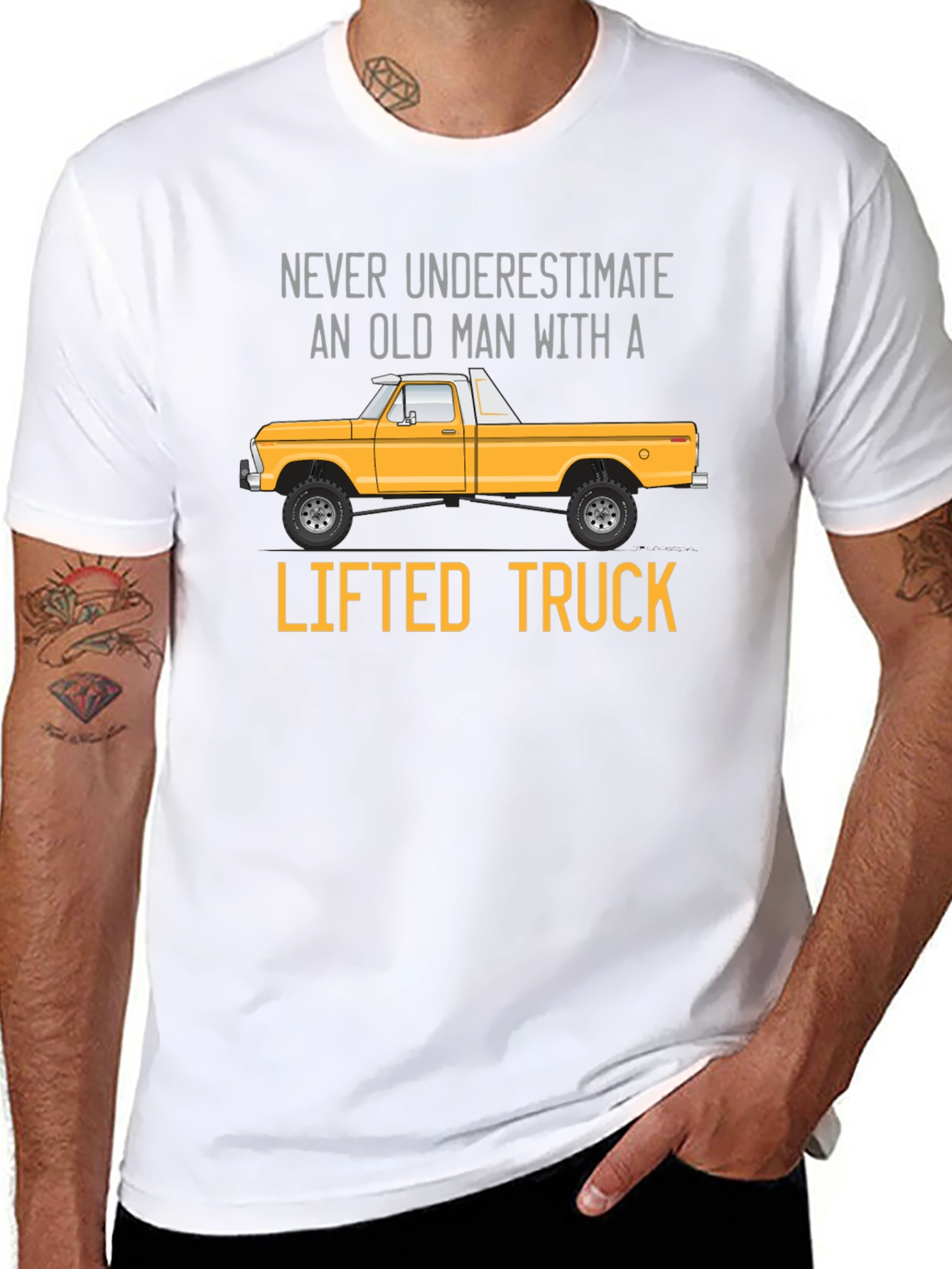 Old Man Lifted Truck Graphic Tee