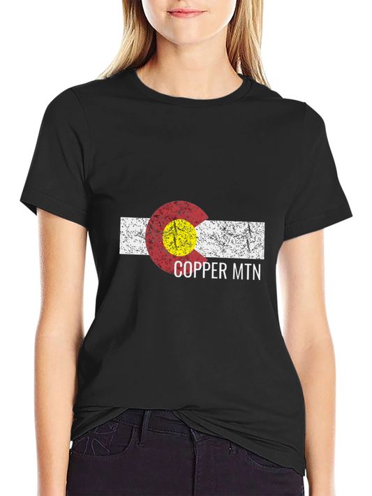 Colorado Copper Mtn Graphic Tee - Black Cotton T-Shirt