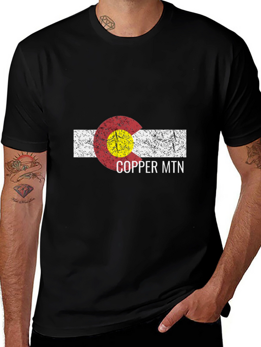 Colorado Copper Mtn Graphic Tee - Black Cotton T-Shirt