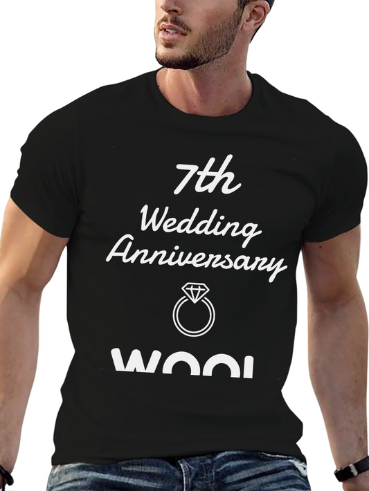 7th Anniversary Wool T-Shirt - Black