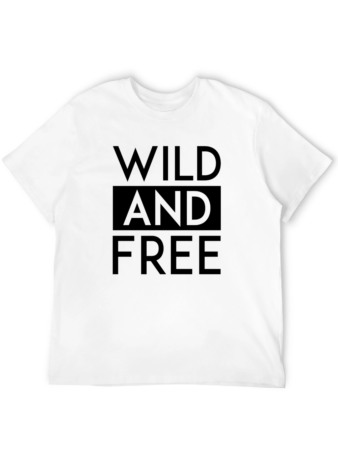 Wild and Free Graphic Black T-Shirt for Men