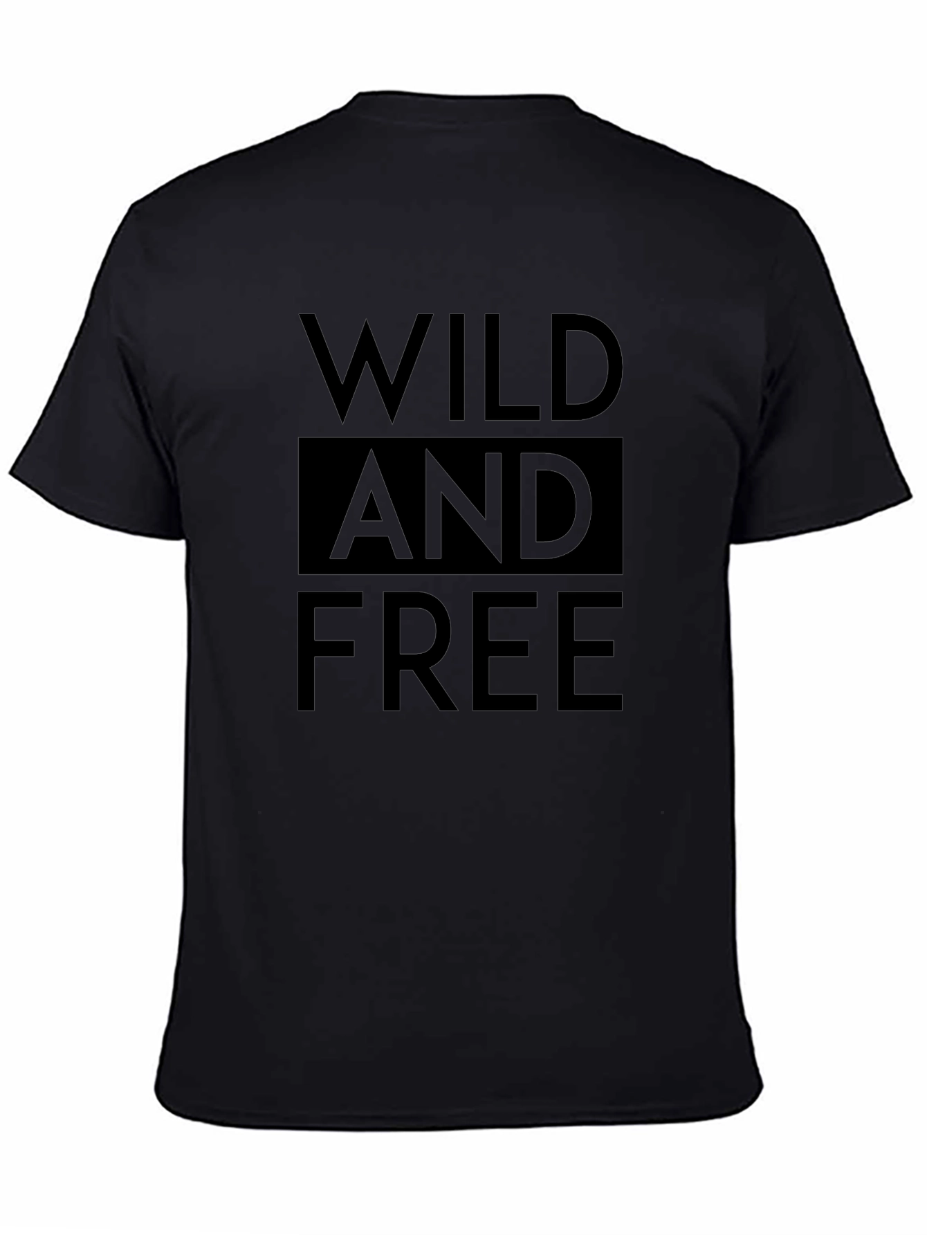 Wild and Free Graphic Black T-Shirt for Men