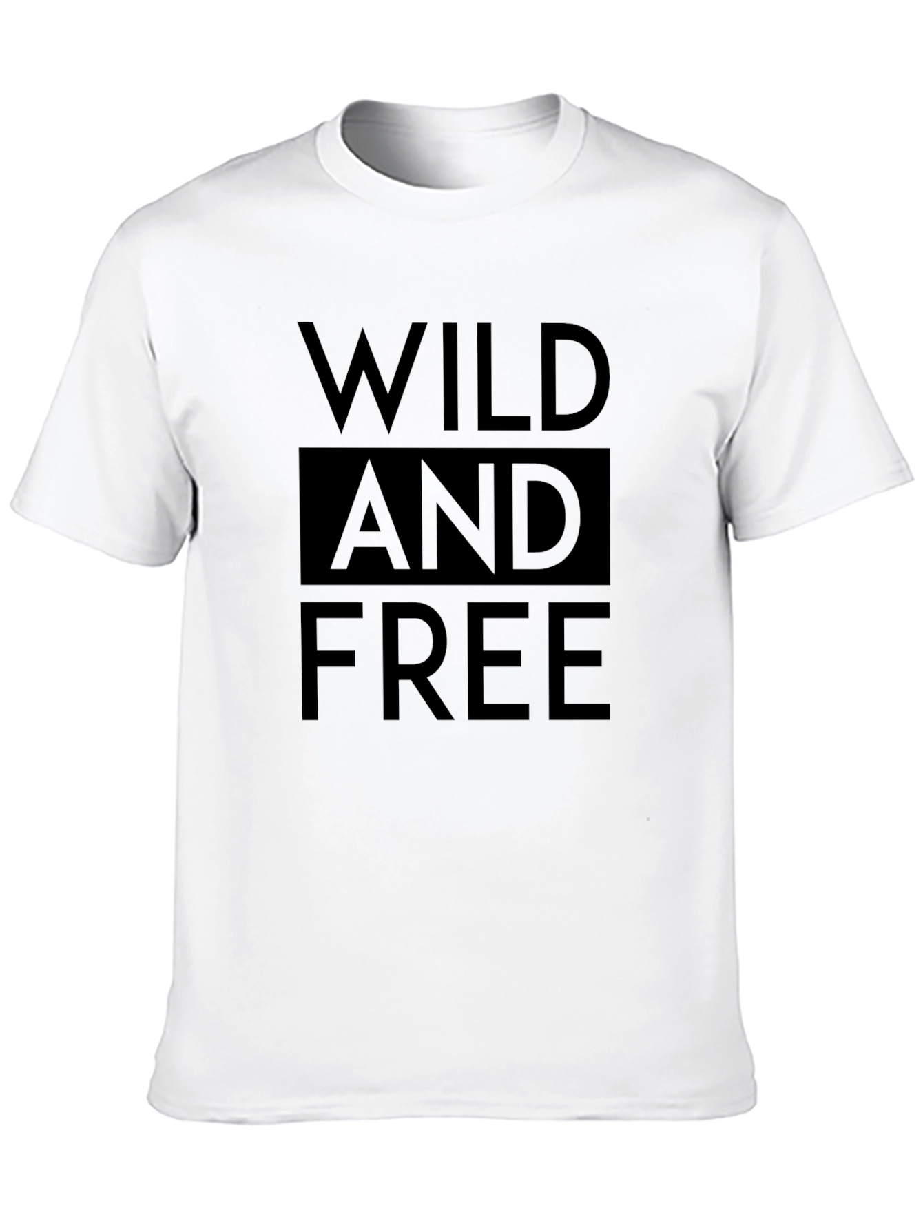 Wild and Free Graphic Black T-Shirt for Men