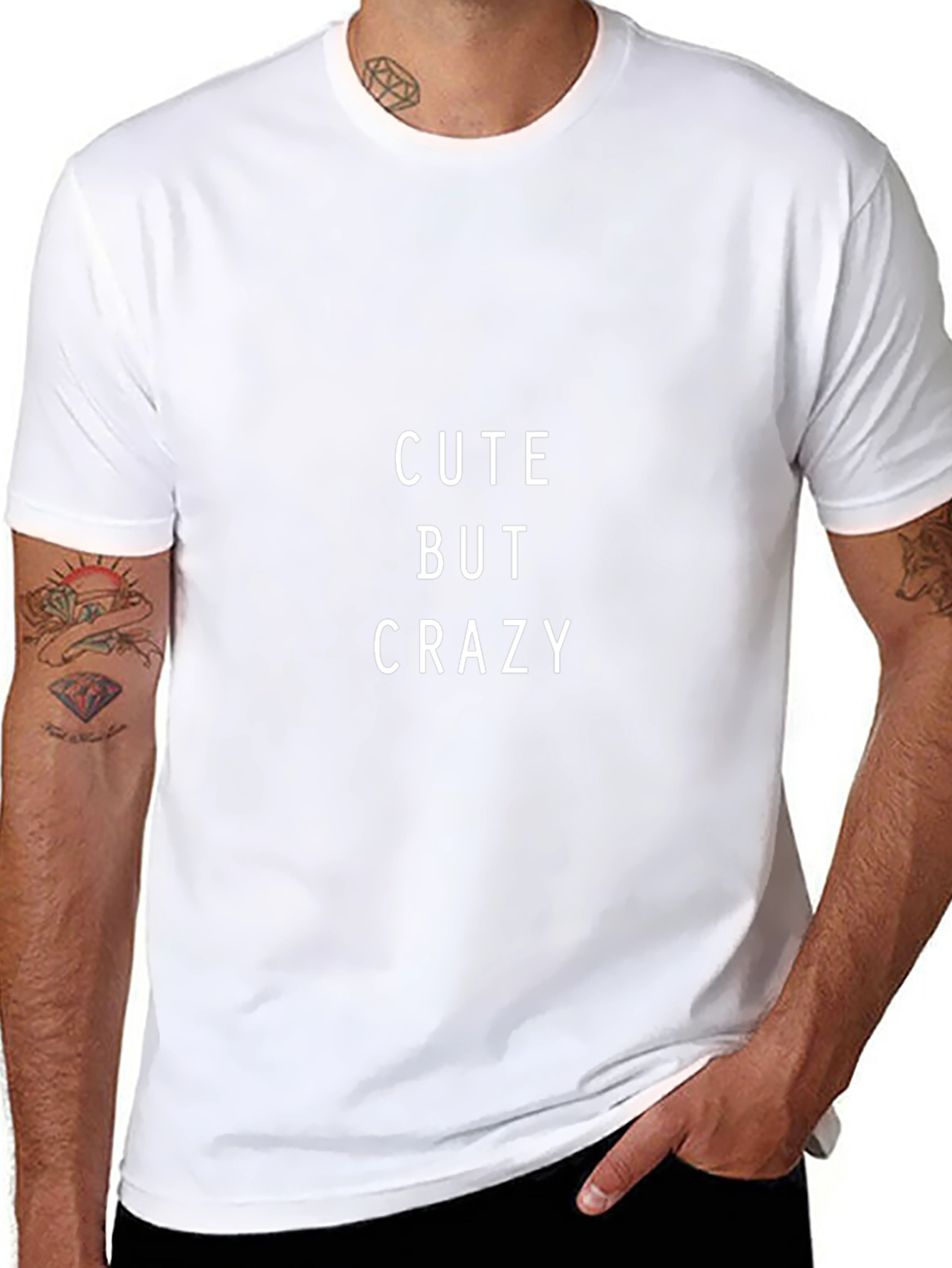 Cute But Crazy Graphic Tee - Casual Black T-Shirt