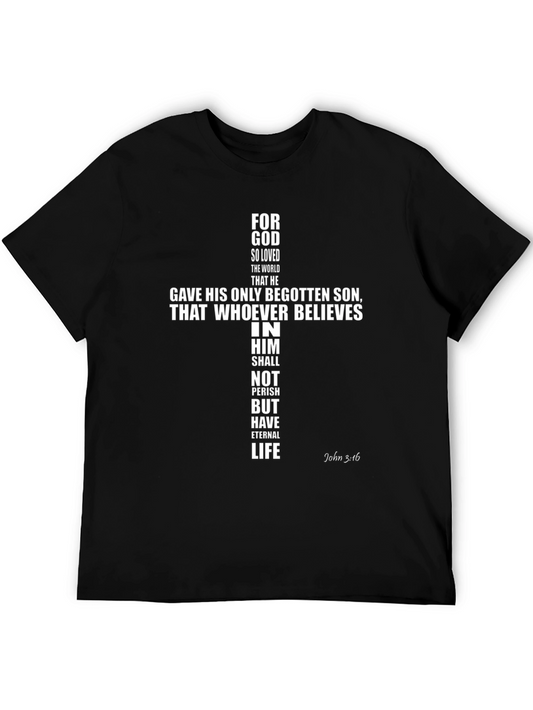 Faith-Based Graphic Tee: John 3:16 Cross Design