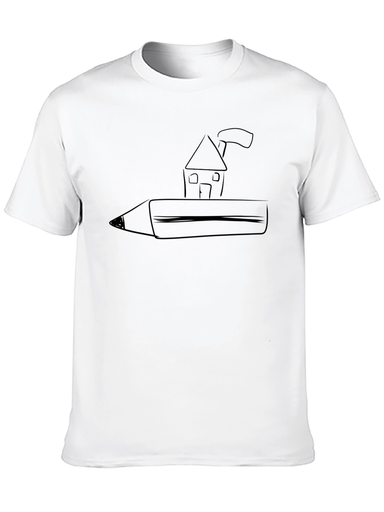 Creative House Pencil Sketch T-Shirt