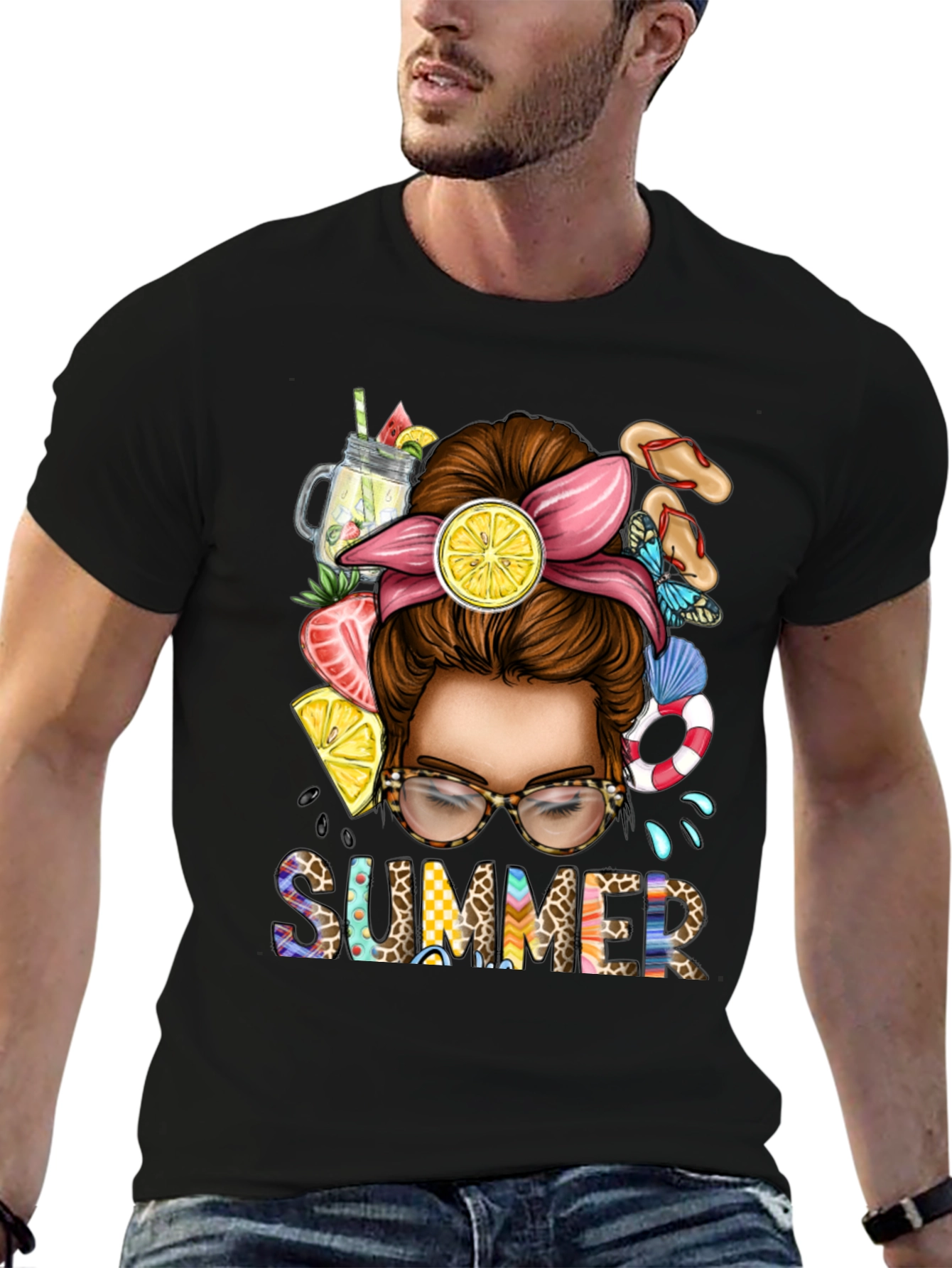 Summer Messy Bun T-Shirt