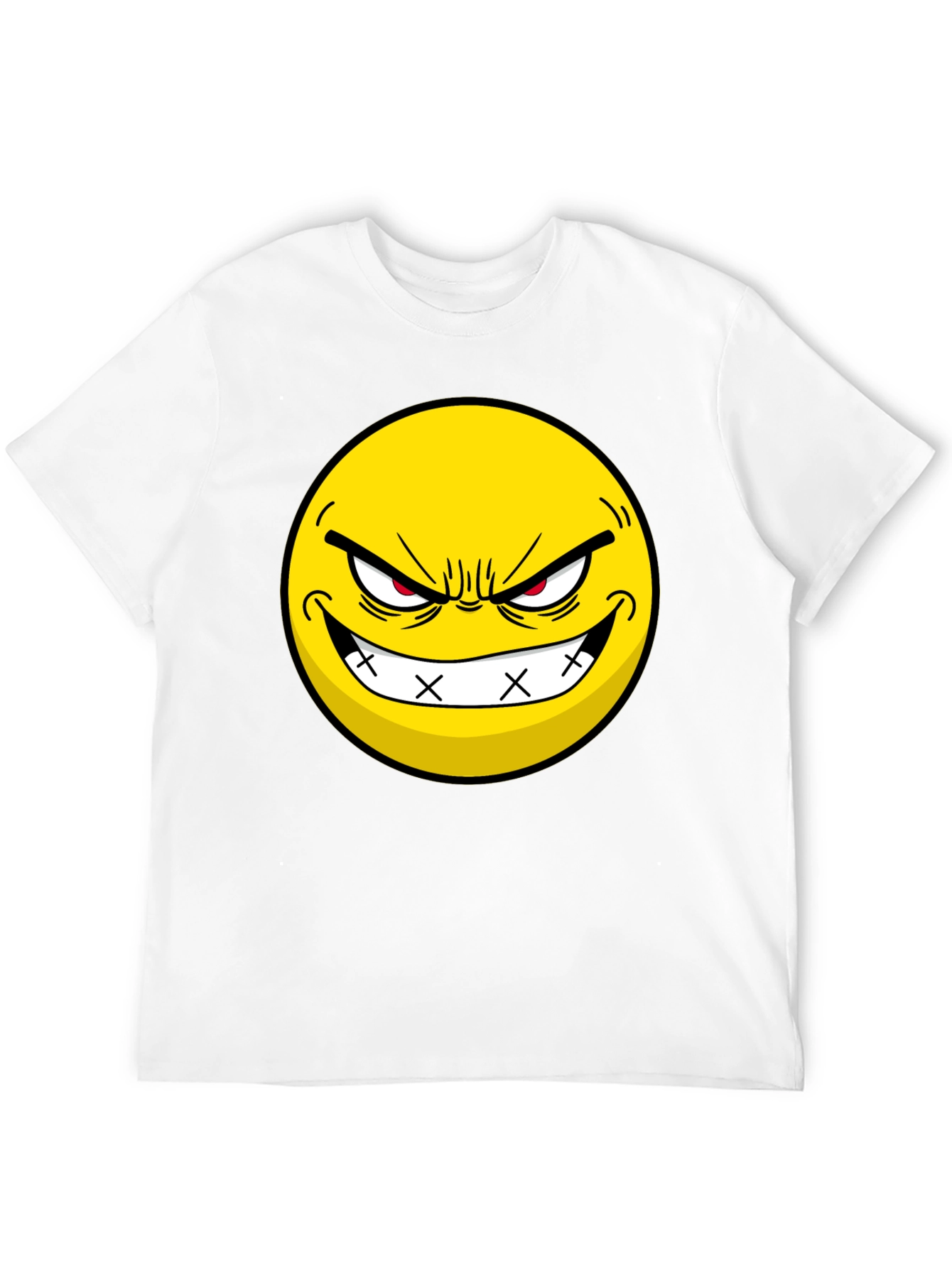 Evil Grin Emoji Black T-Shirt - Express Yourself!