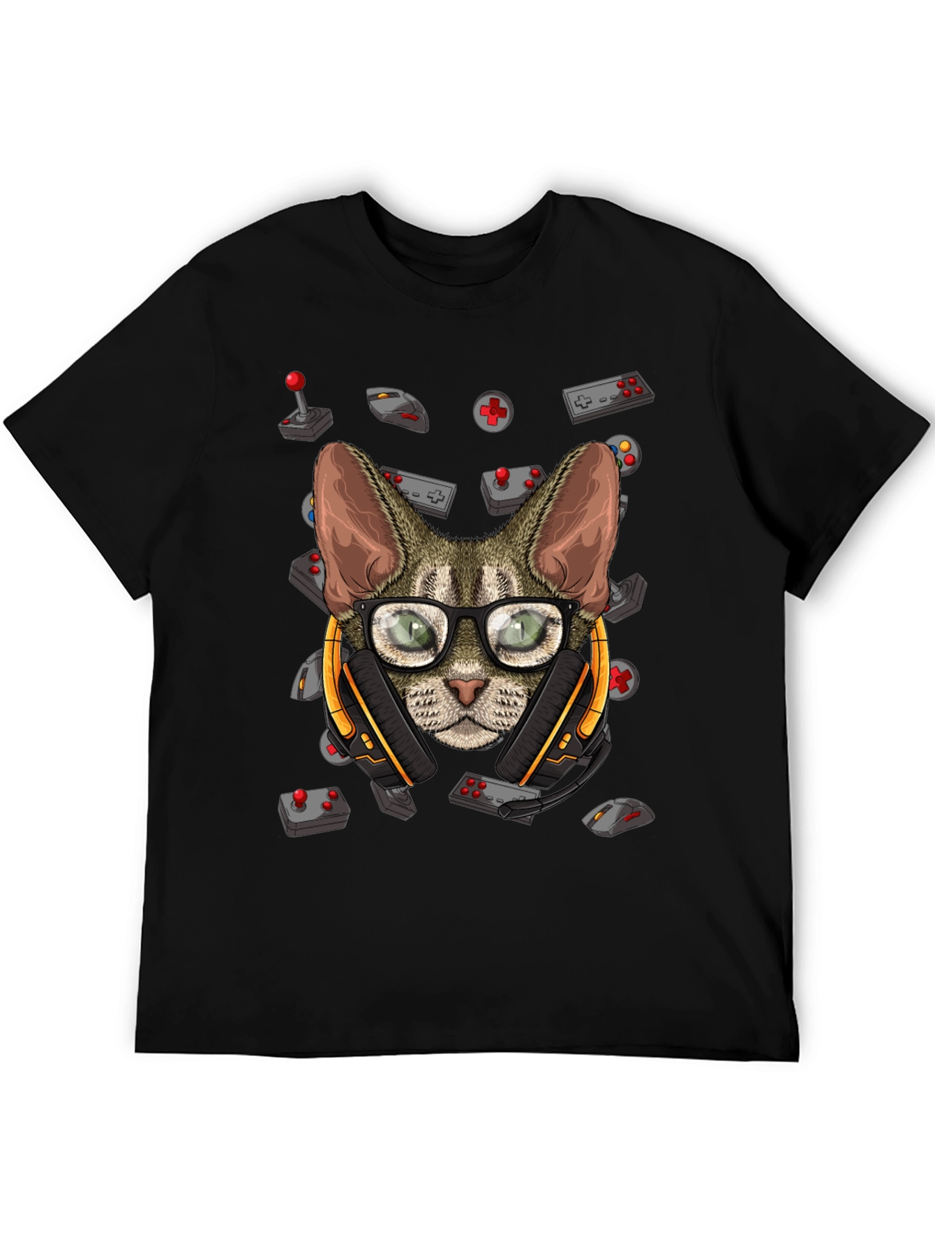 Gamer Cat Graphic T-Shirt - Cool Novelty Tee