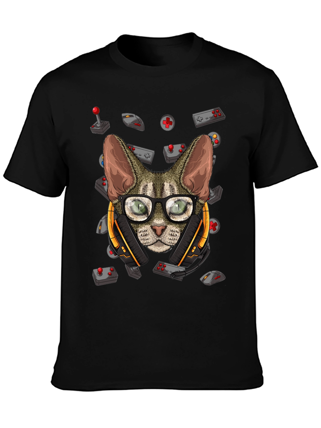 Gamer Cat Graphic T-Shirt - Cool Novelty Tee