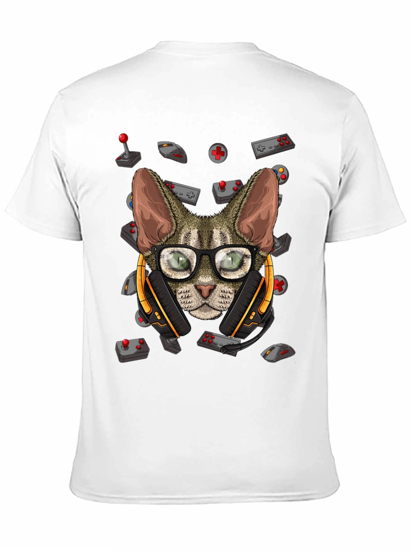Gamer Cat Graphic T-Shirt - Cool Novelty Tee
