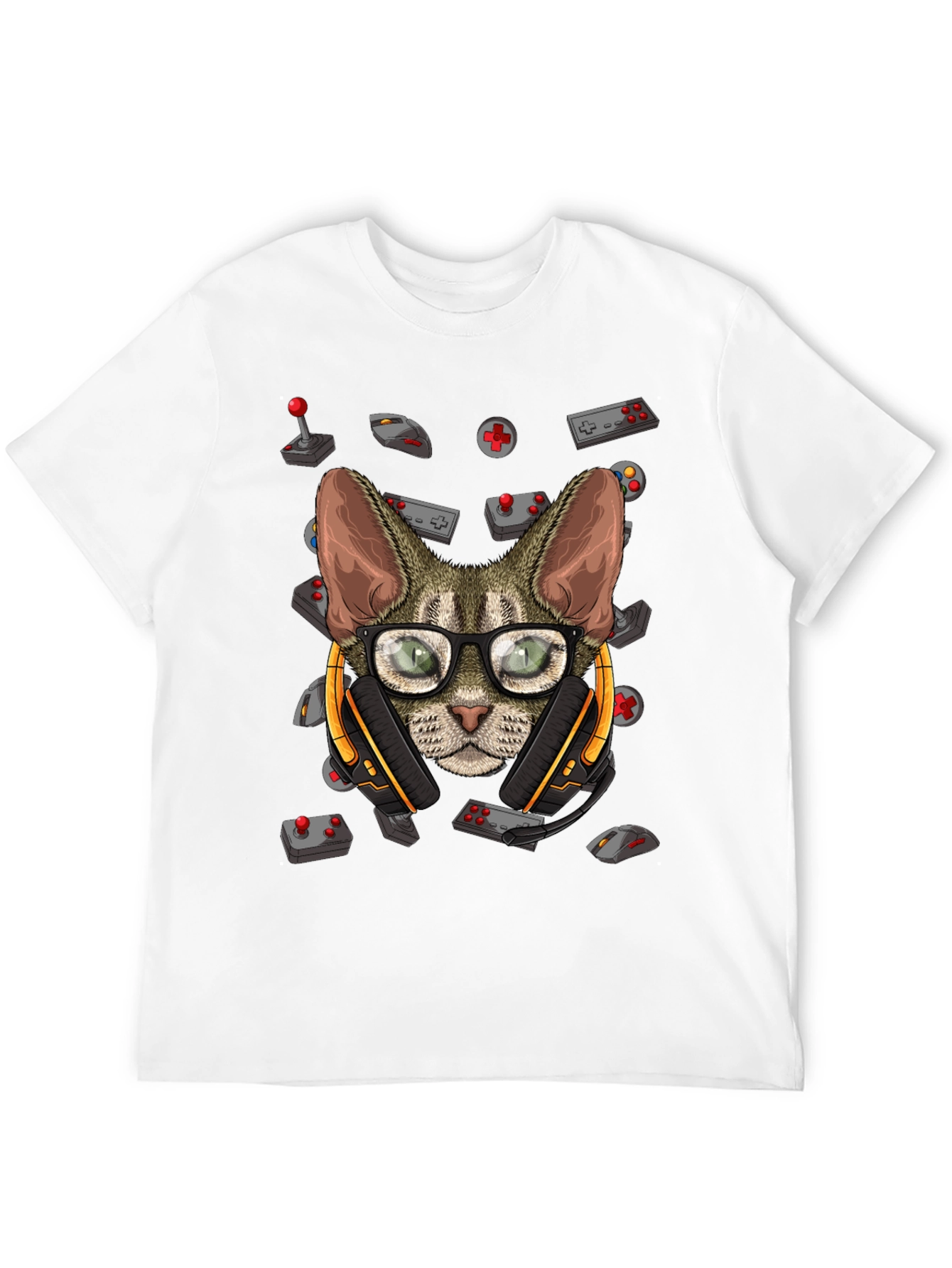 Gamer Cat Graphic T-Shirt - Cool Novelty Tee
