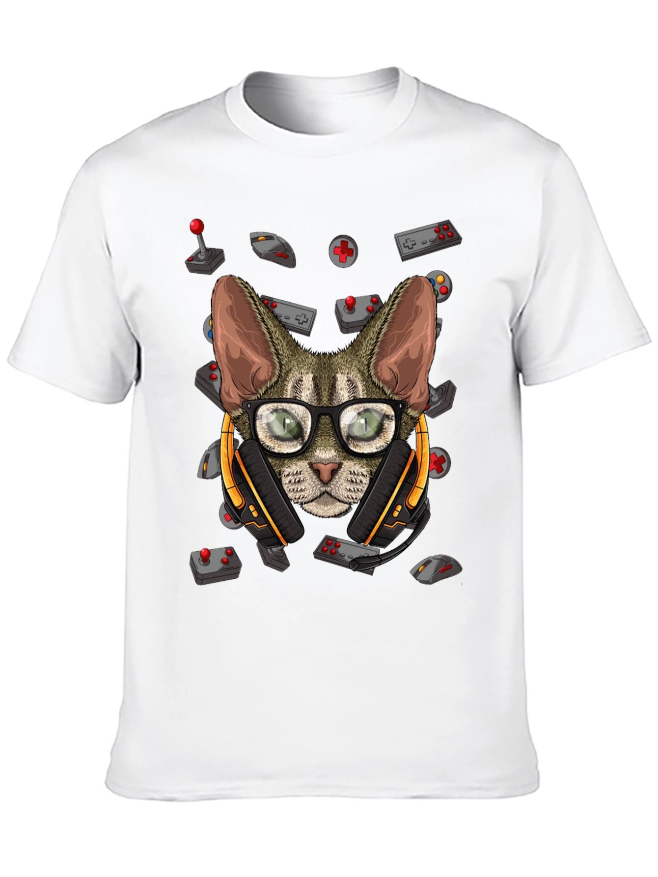 Gamer Cat Graphic T-Shirt - Cool Novelty Tee