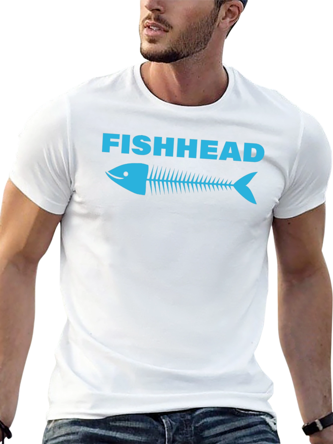 Fishhead Graphic T-Shirt - Mens Crew Neck Tee