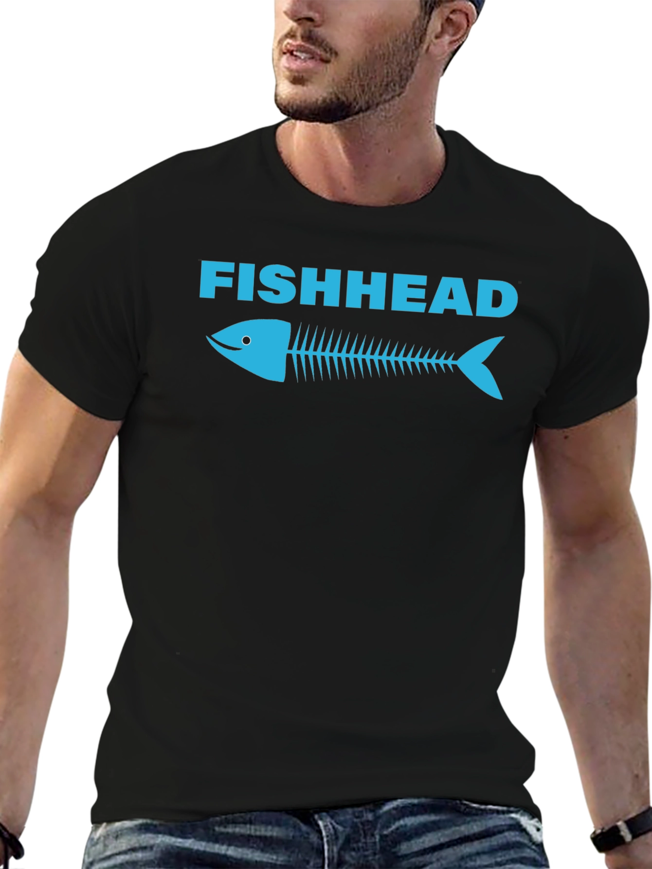 Fishhead Graphic T-Shirt - Mens Crew Neck Tee