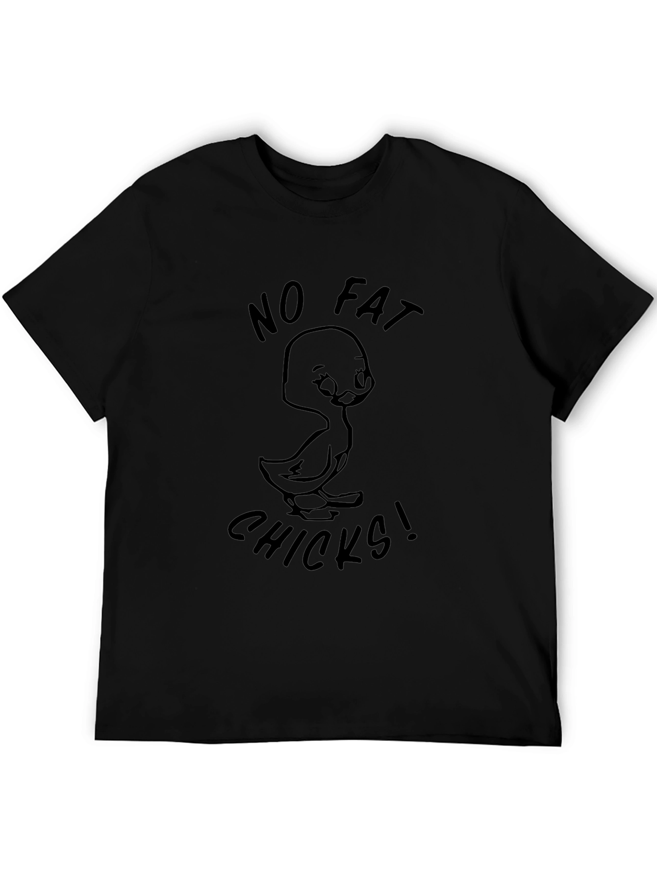 No Fat Chicks Graphic Tee - Black Cotton T-Shirt