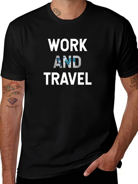 Work And Travel Black T-Shirt