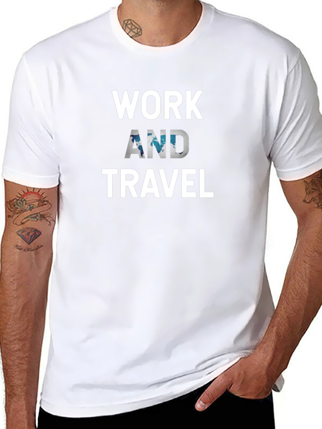 Work And Travel Black T-Shirt