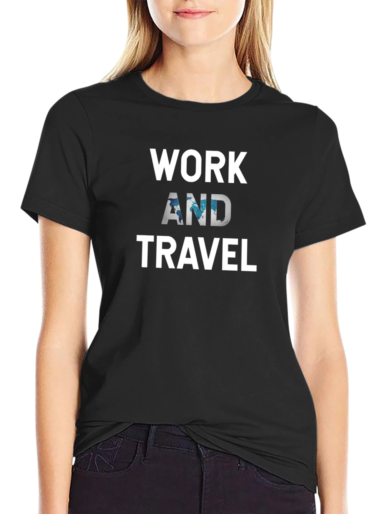 Work And Travel Black T-Shirt