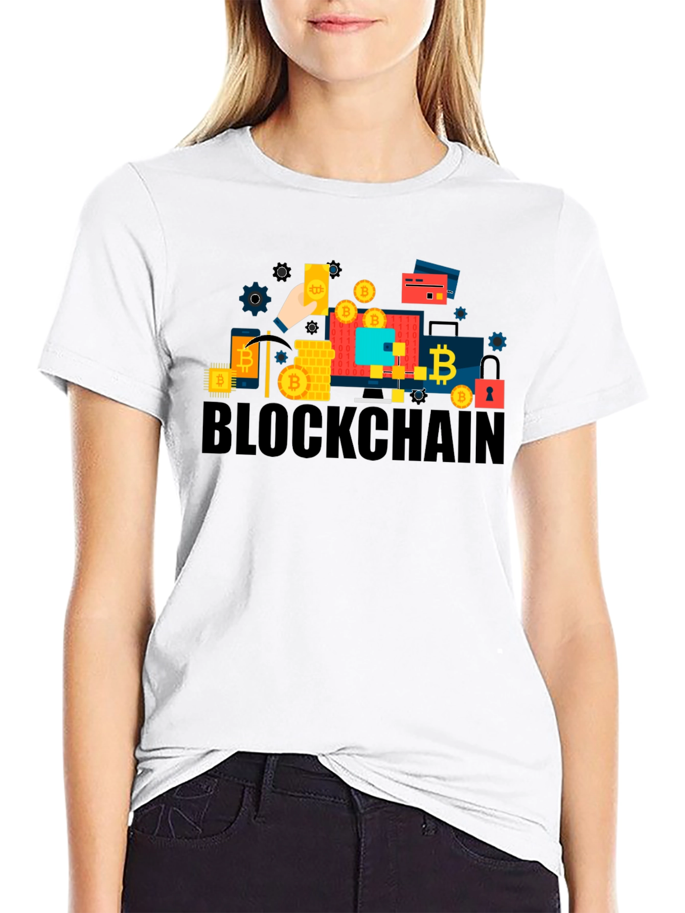 Blockchain Bitcoin Graphic T-Shirt