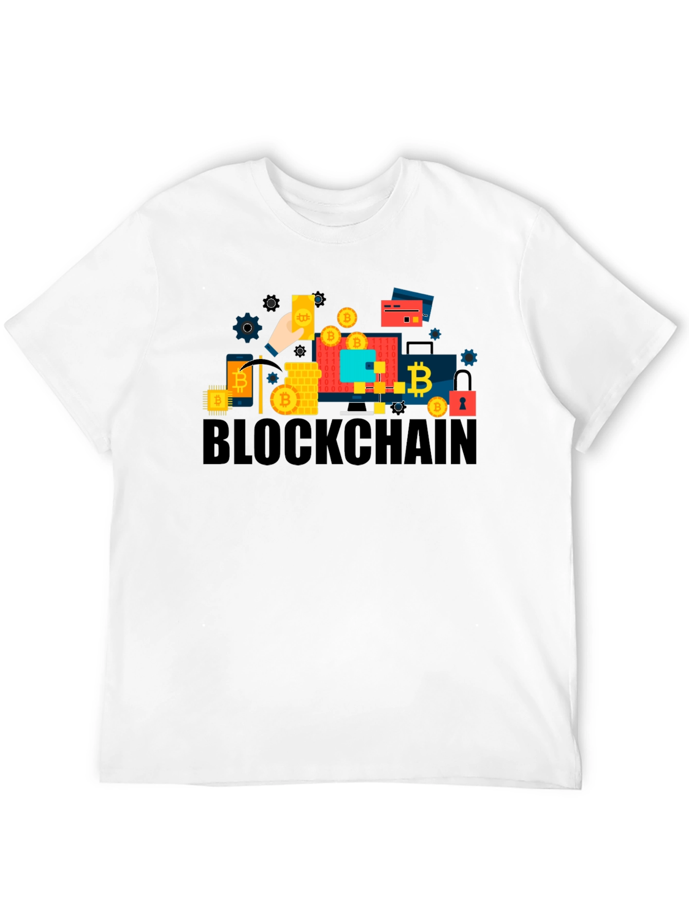 Blockchain Bitcoin Graphic T-Shirt