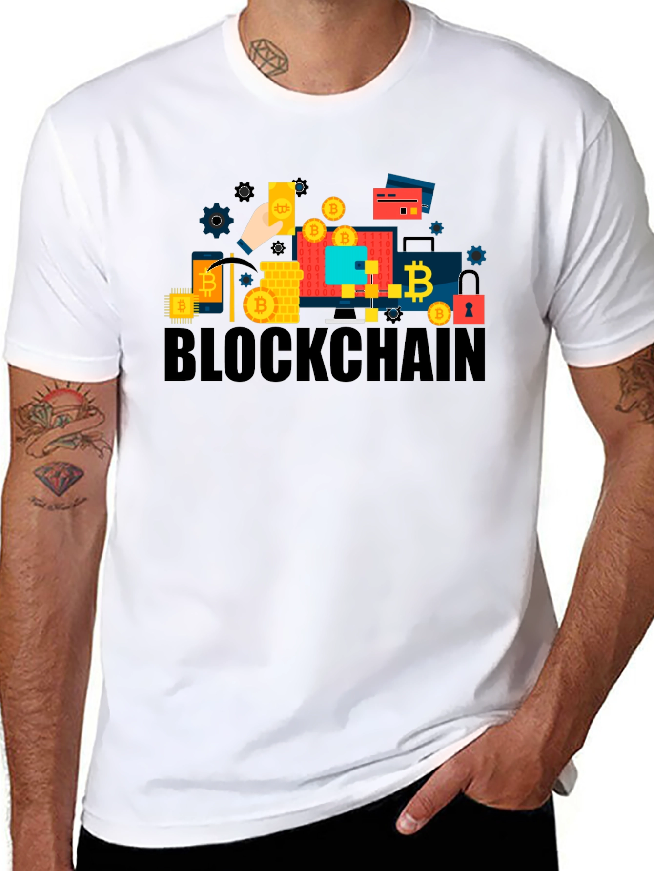 Blockchain Bitcoin Graphic T-Shirt