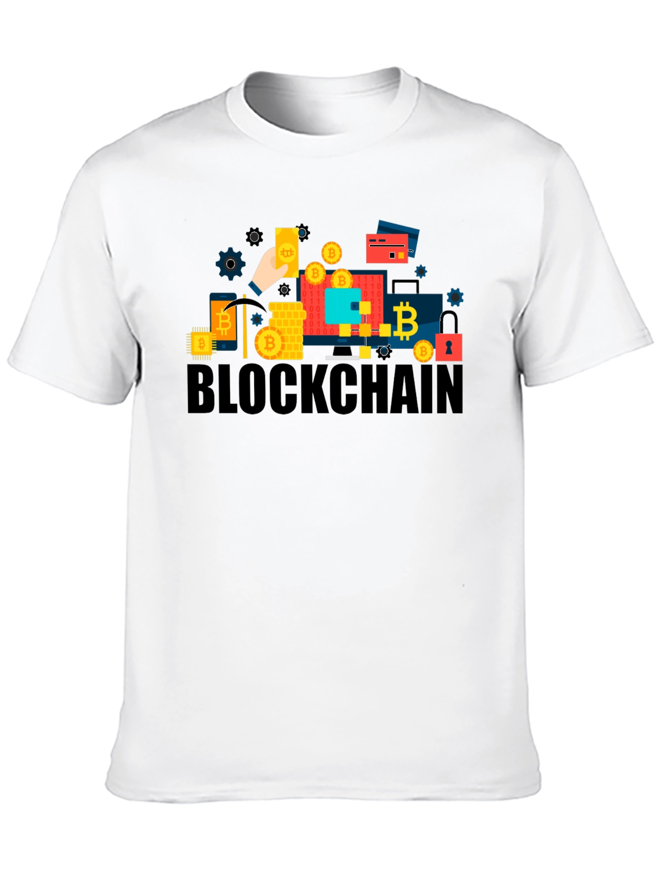 Blockchain Bitcoin Graphic T-Shirt