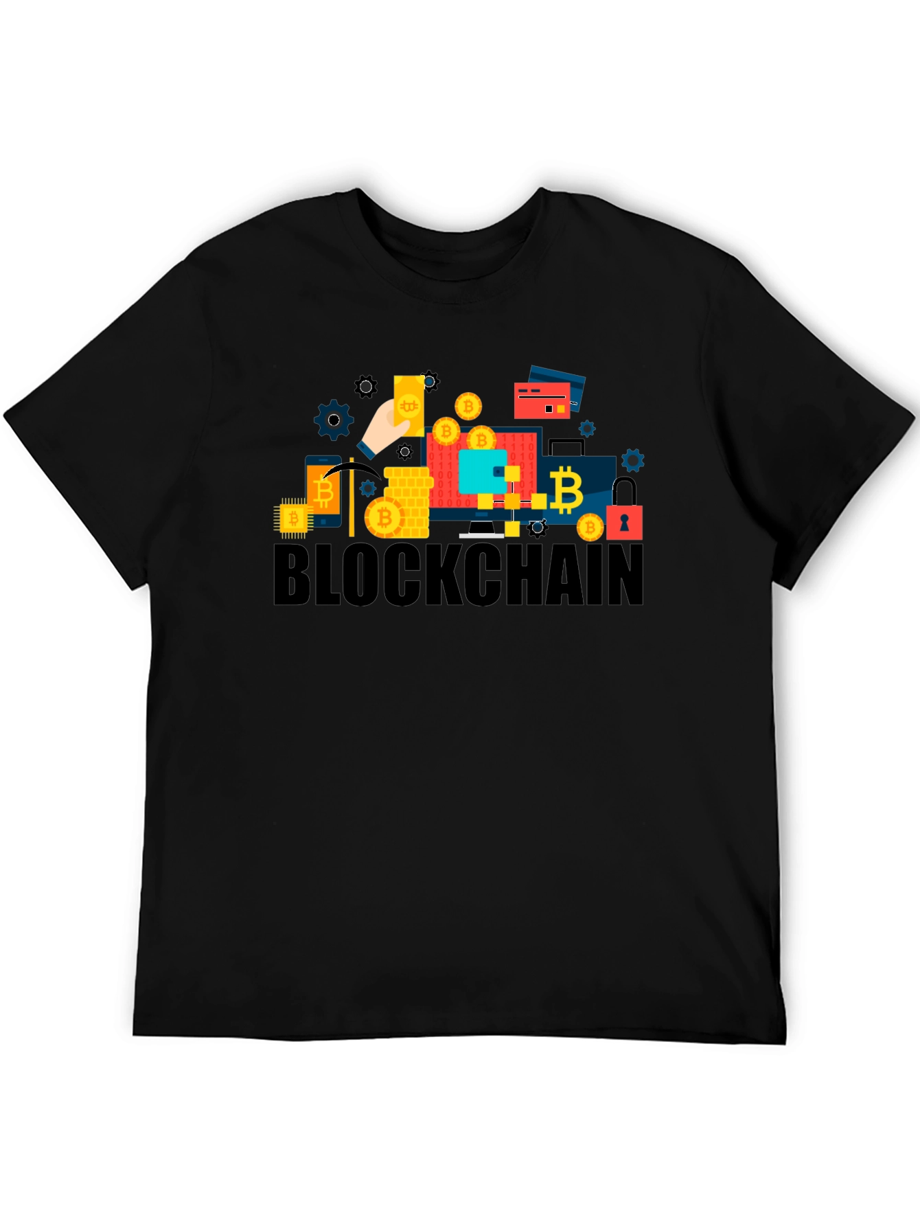 Blockchain Bitcoin Graphic T-Shirt