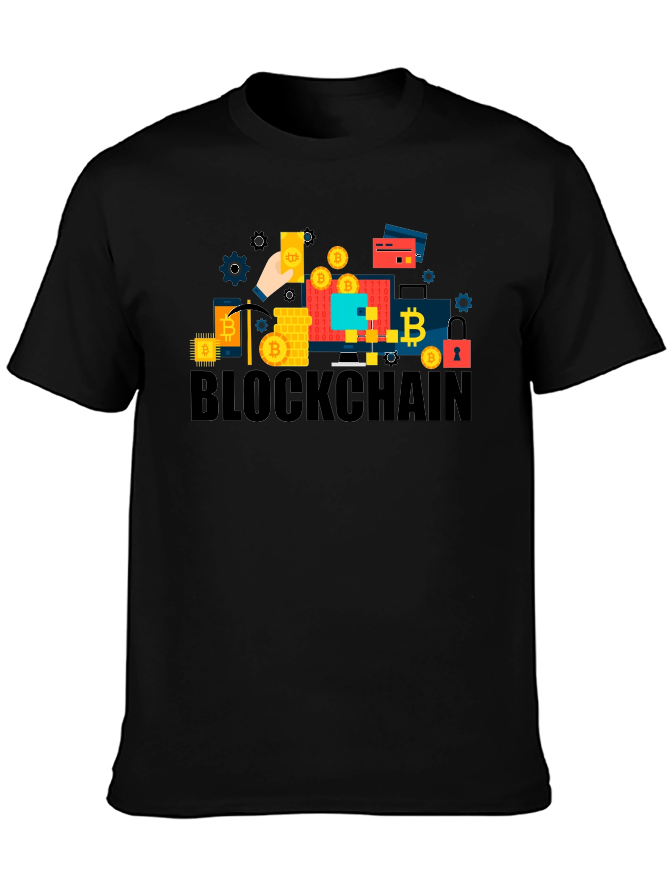 Blockchain Bitcoin Graphic T-Shirt