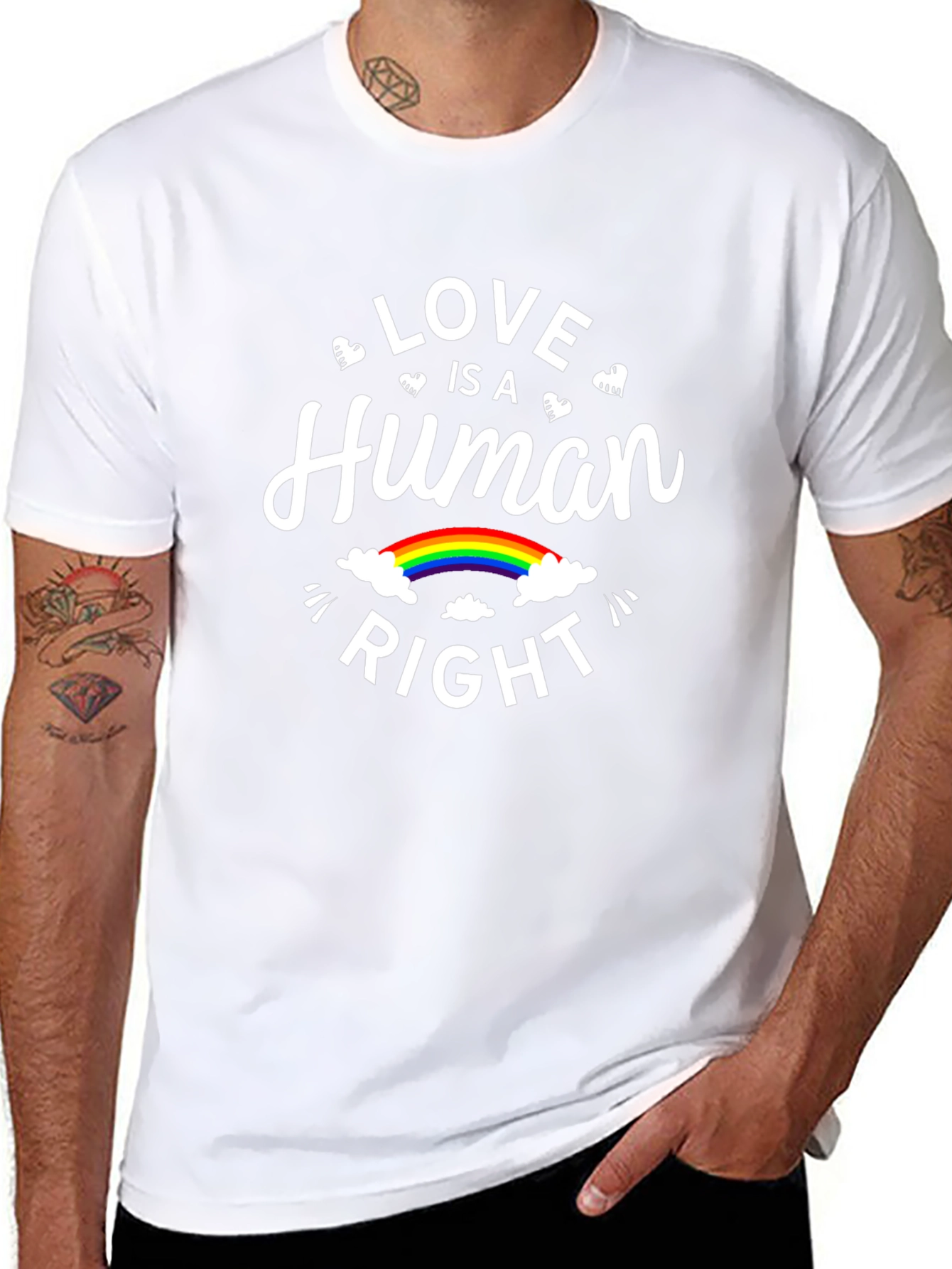 Love is a Human Right Rainbow Graphic Tee