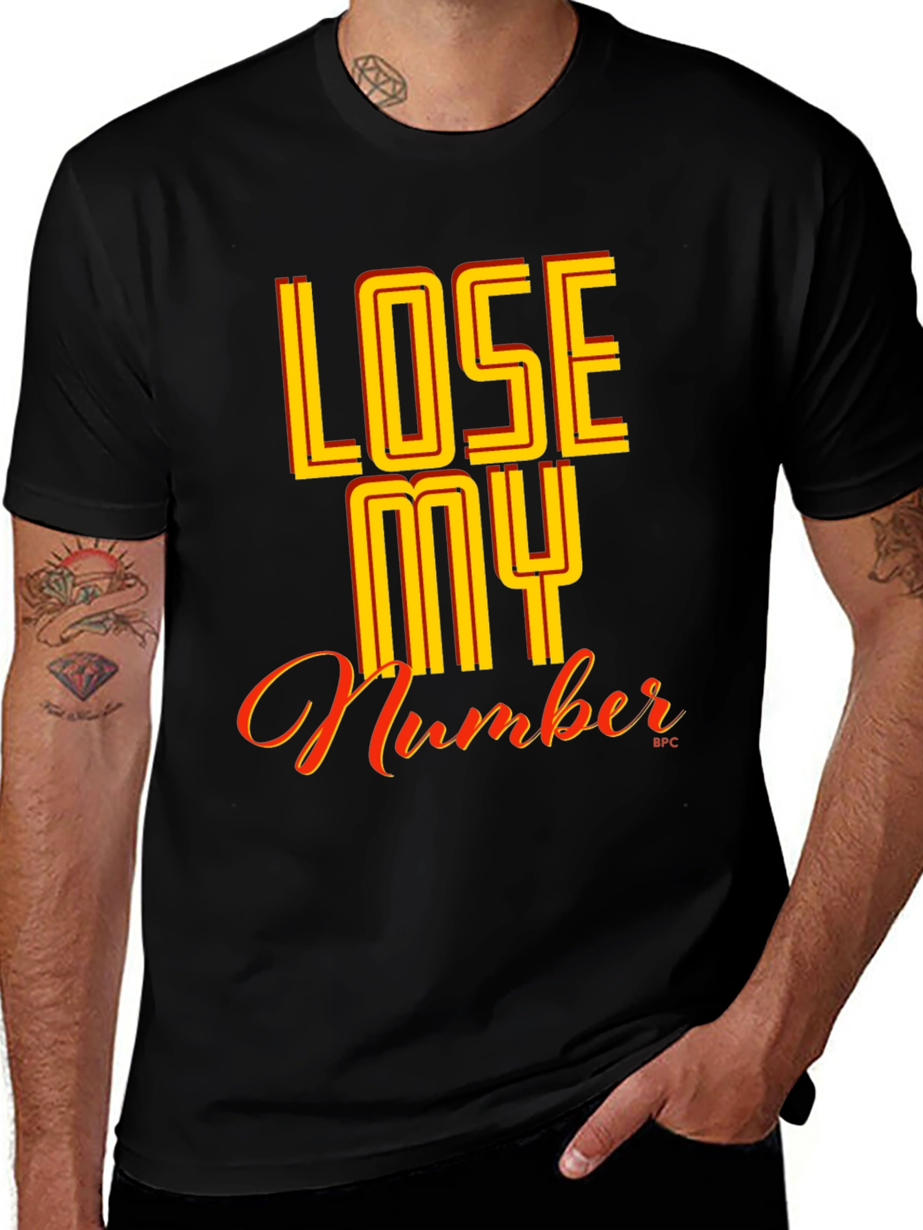 Lose My Number Graphic Tee - Black