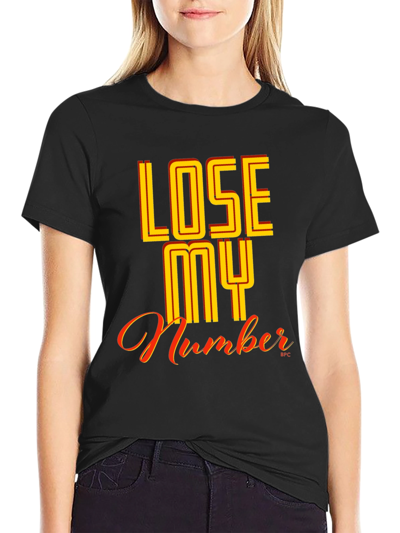 Lose My Number Graphic Tee - Black
