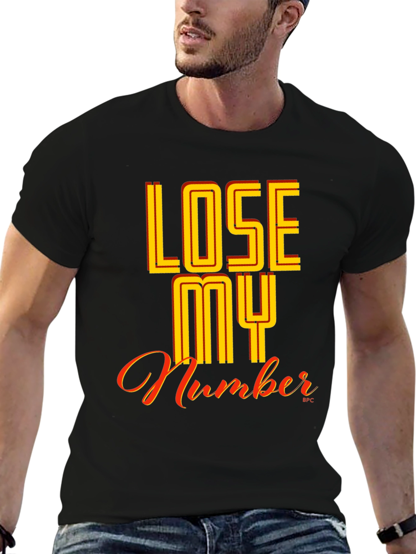 Lose My Number Graphic Tee - Black