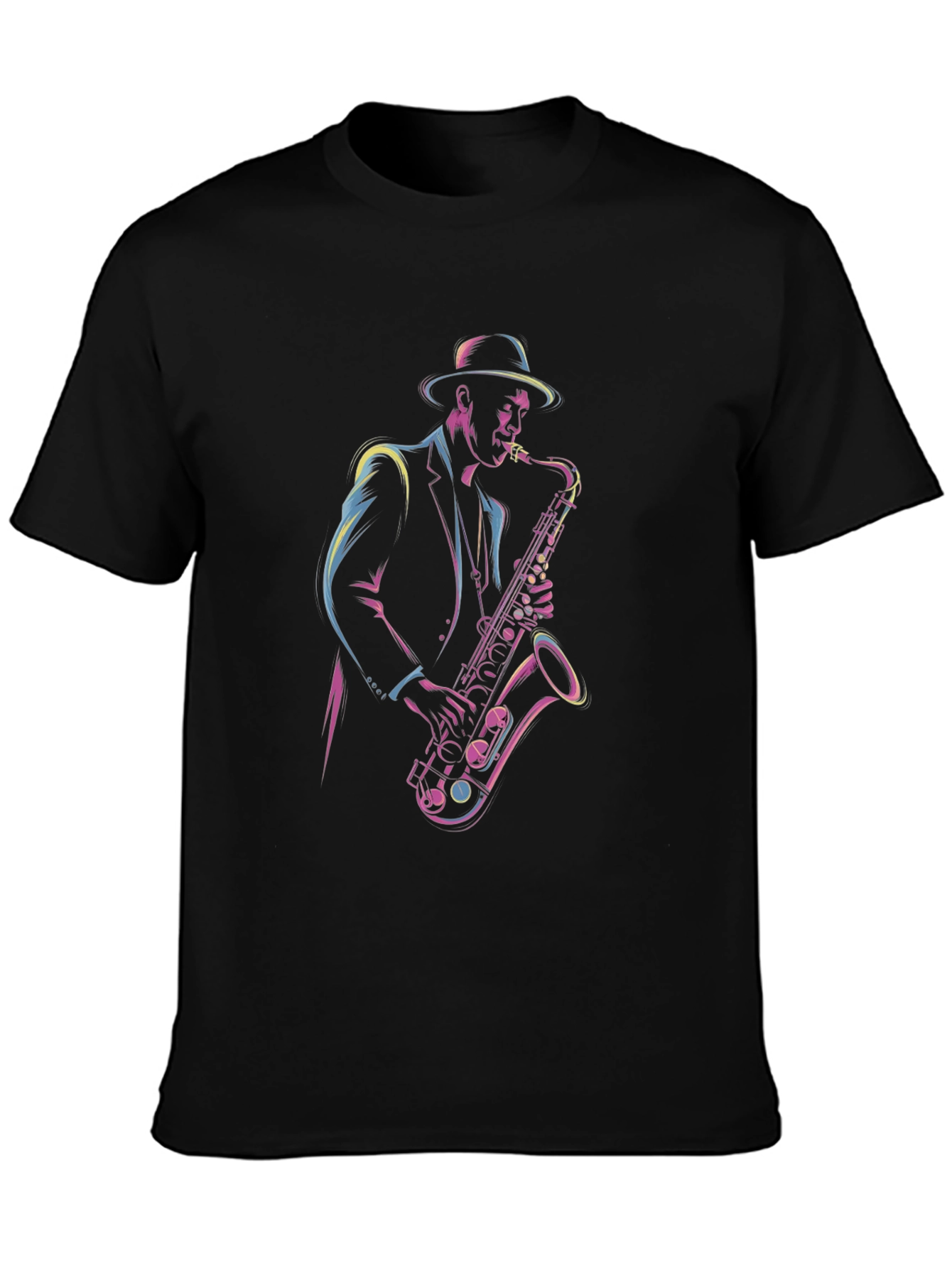 Saxophone Player Graphic Tee - Cool Jazz Shirt
