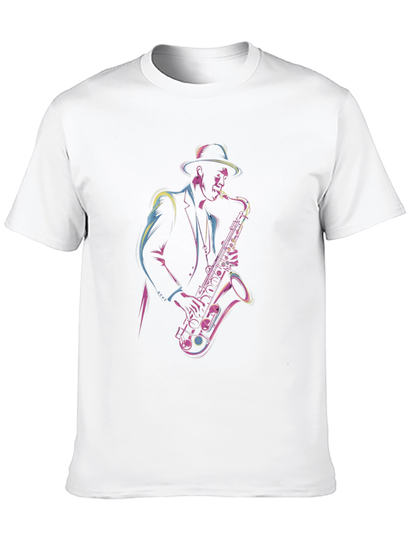 Saxophone Player Graphic Tee - Cool Jazz Shirt