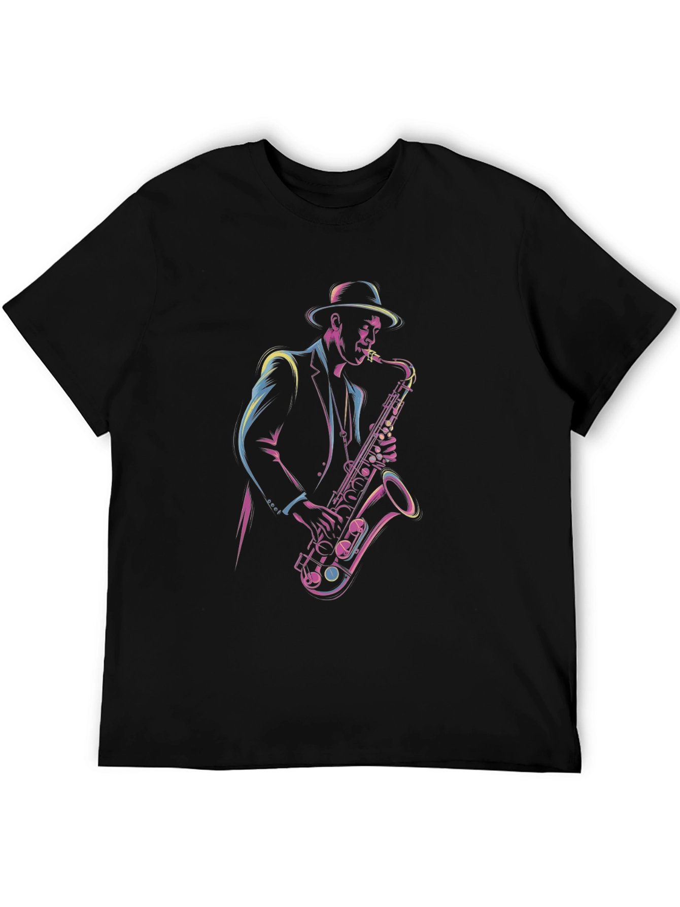 Saxophone Player Graphic Tee - Cool Jazz Shirt